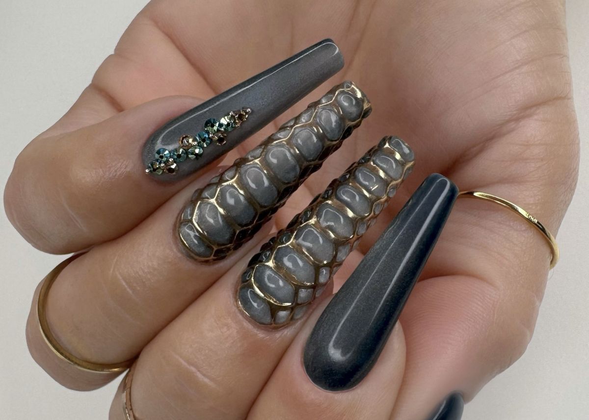 3D króm kígyóminta