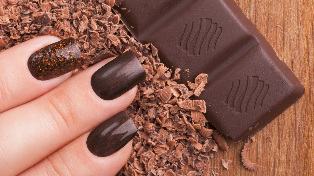Chocolate suede manicure