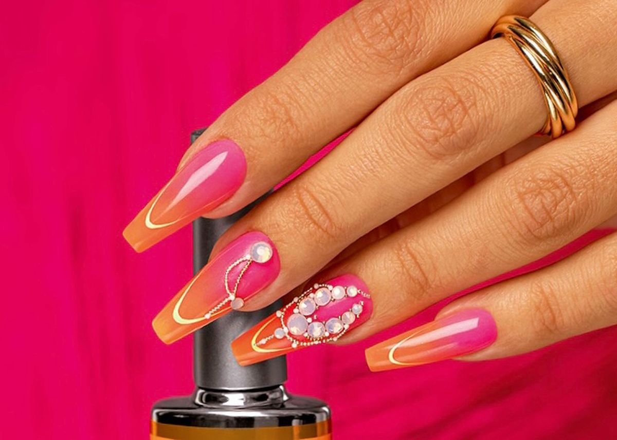 Vadító nyári ombre: pink&orange Acrylgel