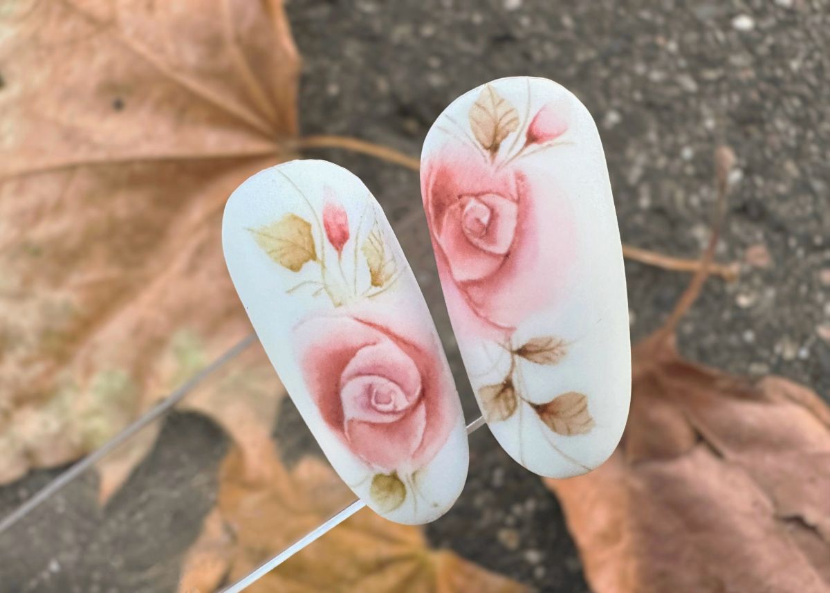 Őszi röntgen rózsa aquarelllel