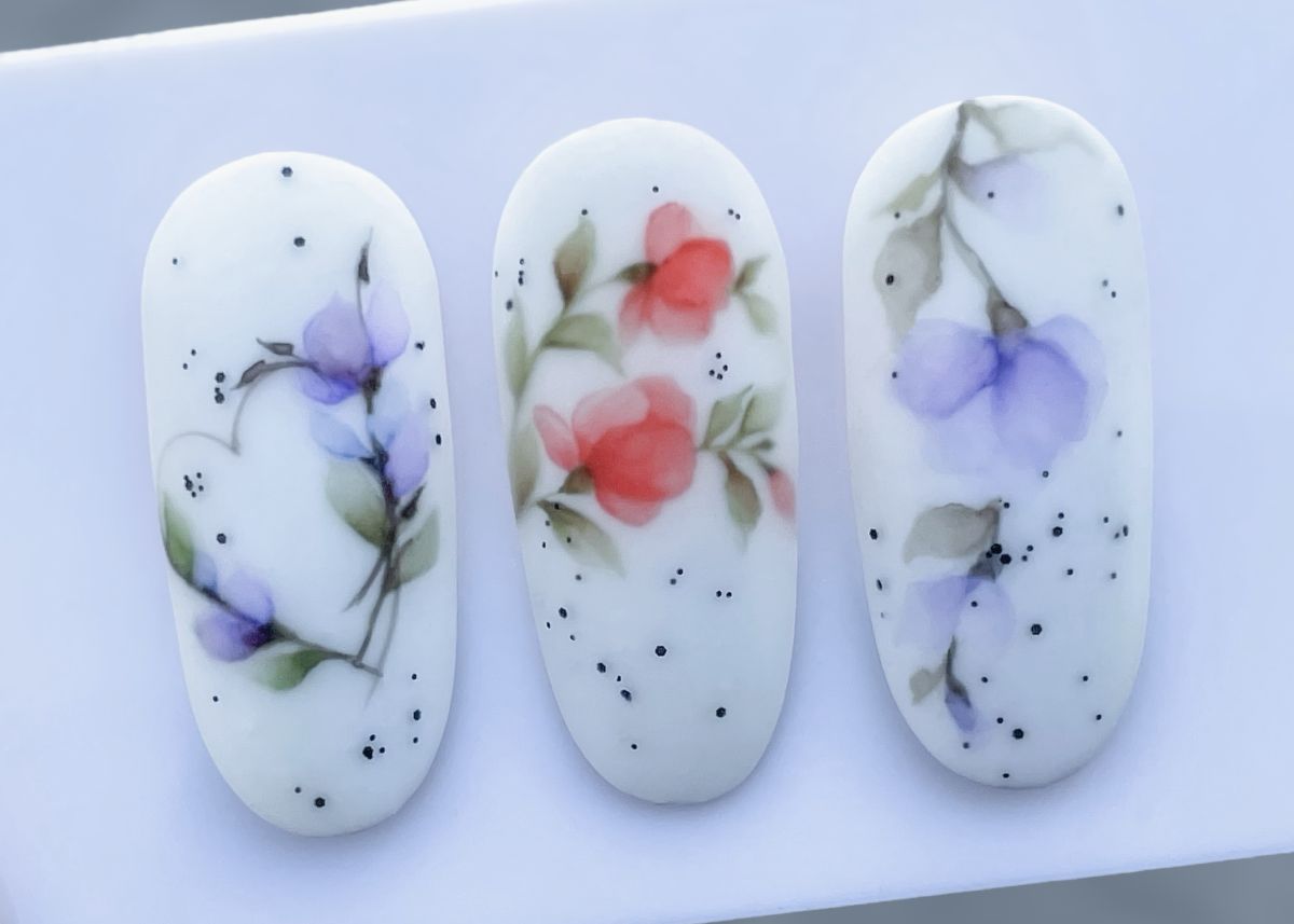 Aquarell tavaszi virágok fehér alappal