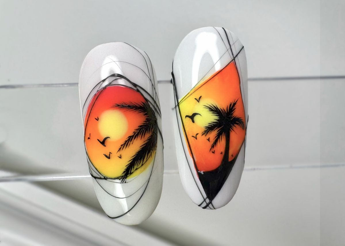 Tengerparti nyári körömminták