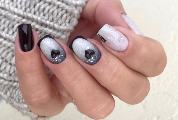 valentin-napi ombre körömdíszítés