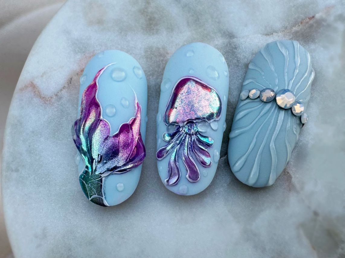 Ariel's dream-mermaid nailart