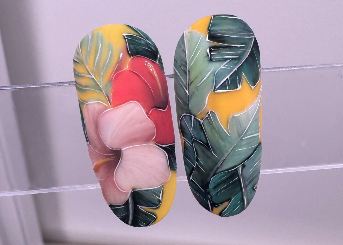 Az árnyékolás során a virág- és levélformák plasztikussá válnak, ha jól választjuk meg az árnyalatokat