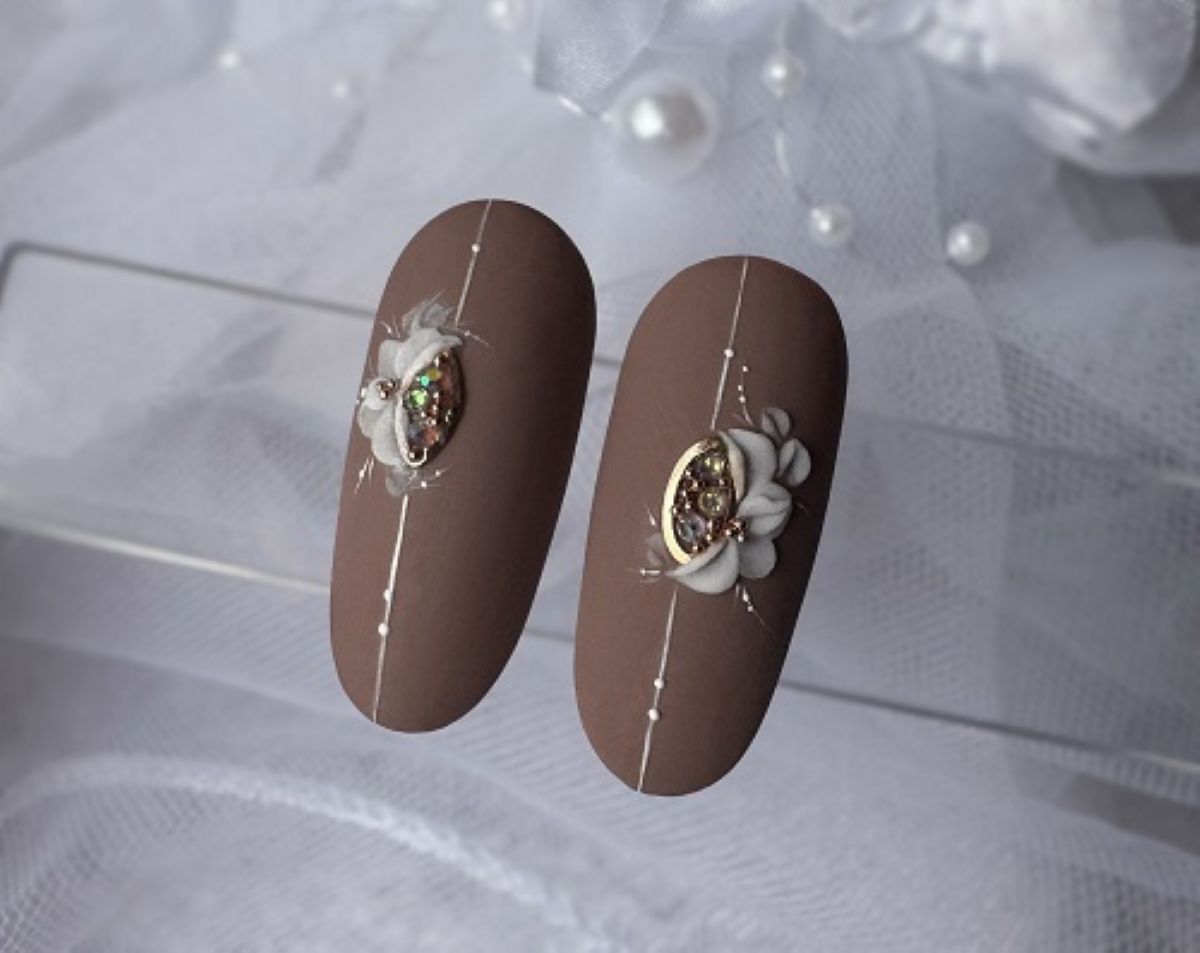 Mocha Mousse porcelánvirágok