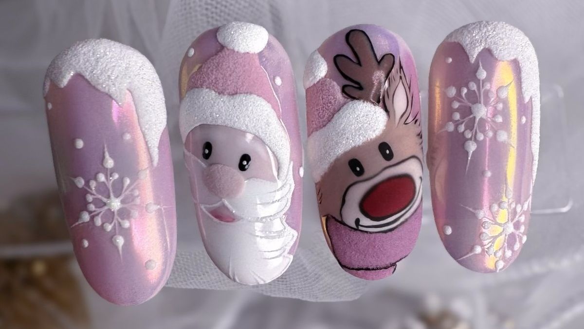 Pink Santa - 3D csillámos Mikulásfestés