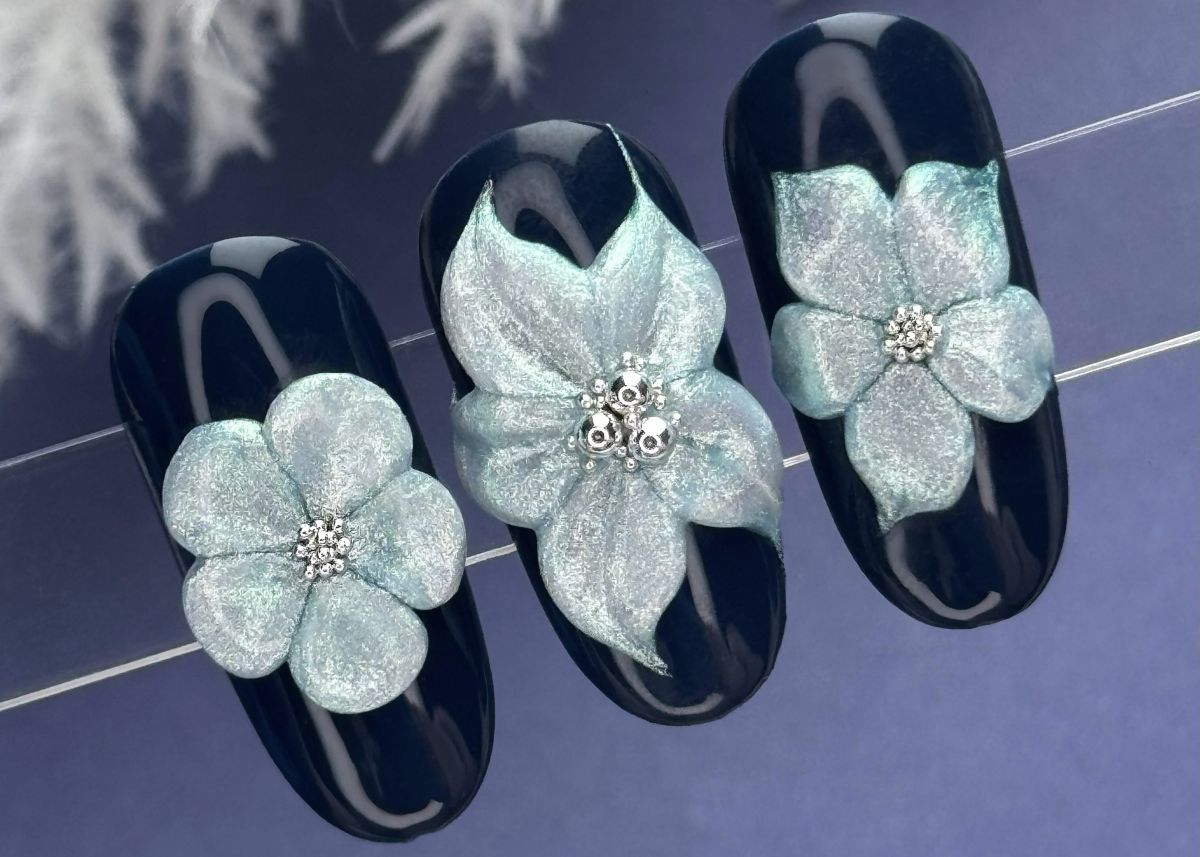 3D Chromirror virágok - 1