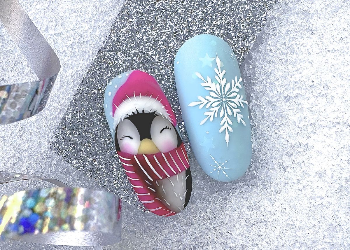 Téli pingvin figura