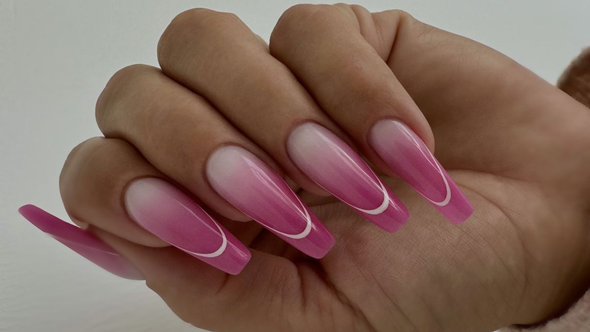 Pink and white ombre